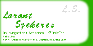 lorant szekeres business card